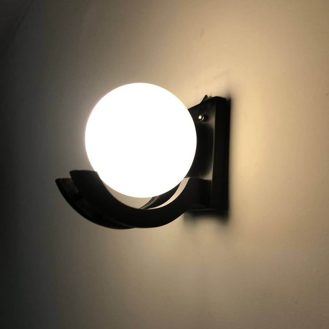 Moon Wall Light Black Bulb