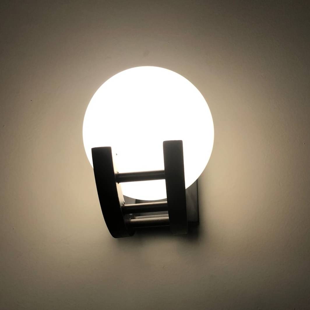 Moon Wall Light Black Bulb