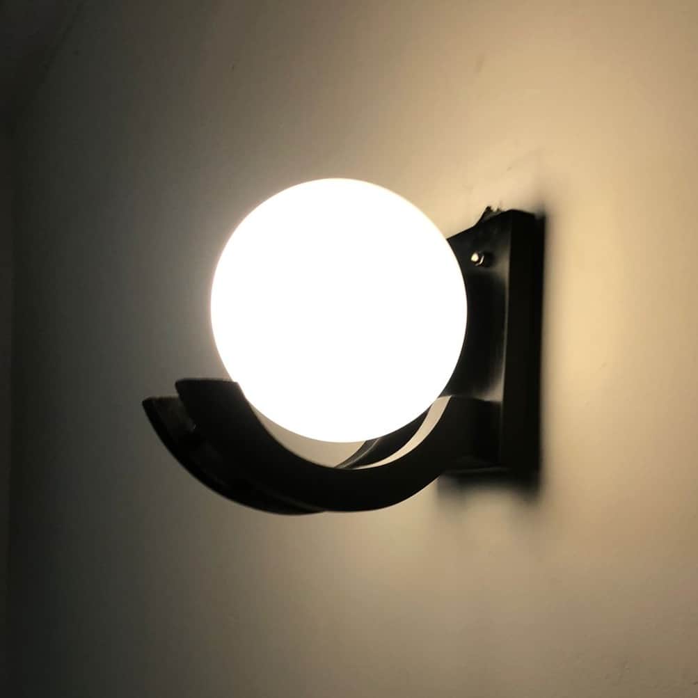 Moon Wall Light Black Bulb - left_view