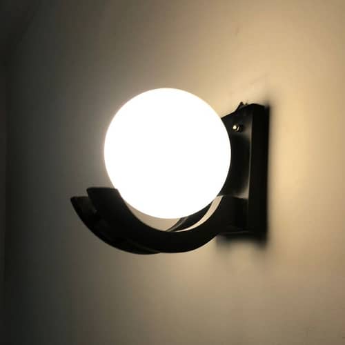 Moon Wall Light Black Bulb