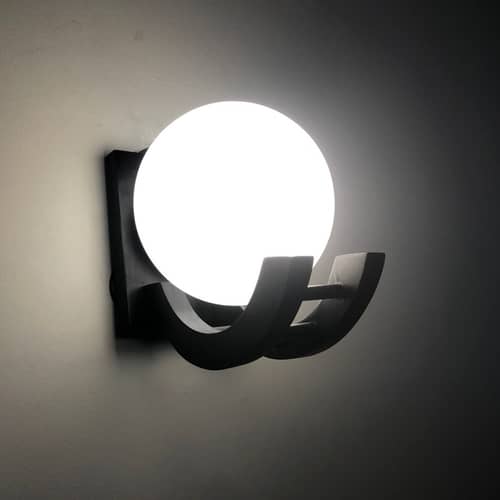Moon Wall Light Black Bulb
