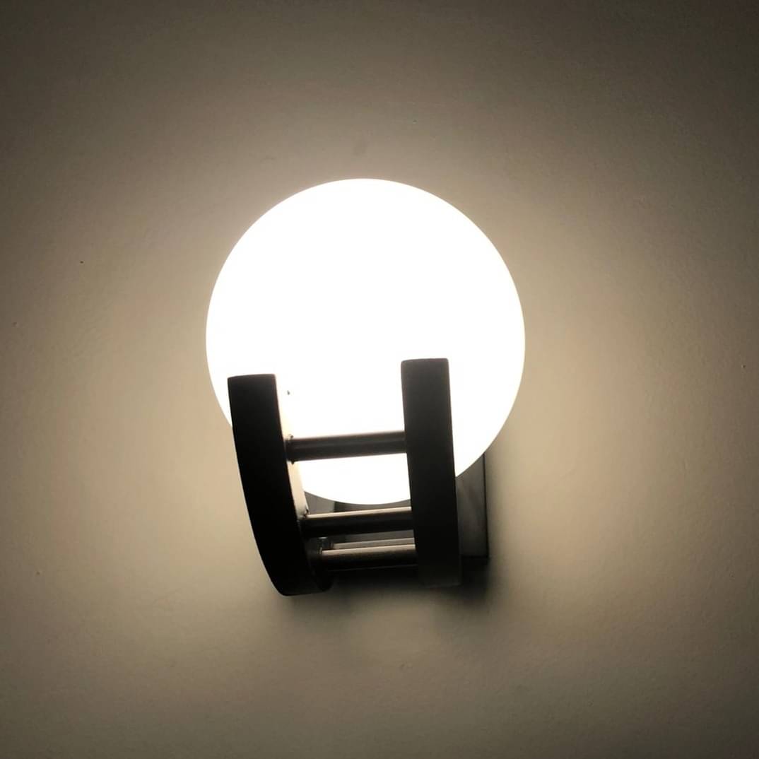 Moon Wall Light Black Bulb