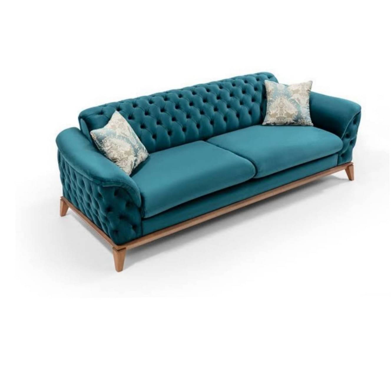 Akron Sofa in Blue Teal Color