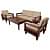 Sheesham Sofa Set for Living room set - rear_view