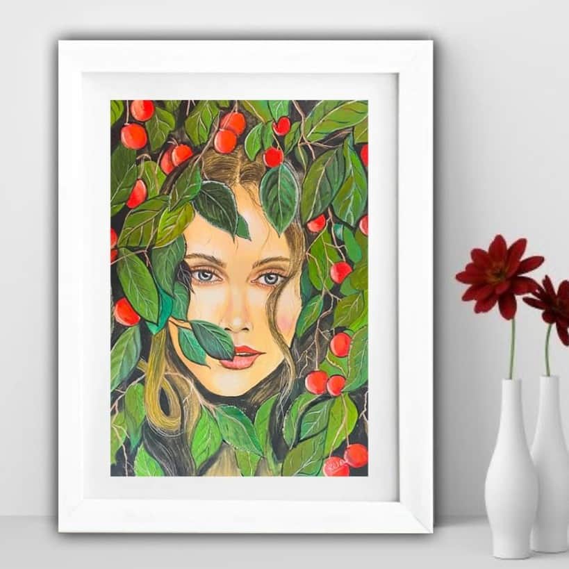 Lady face Wall painting - front_view