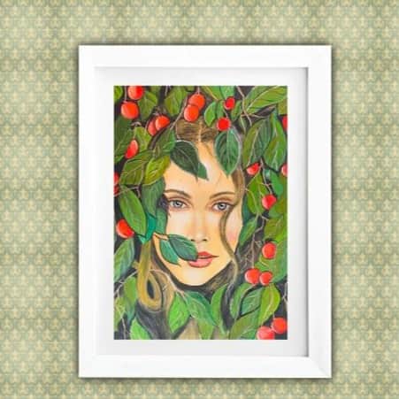 Lady face Wall painting - top_view