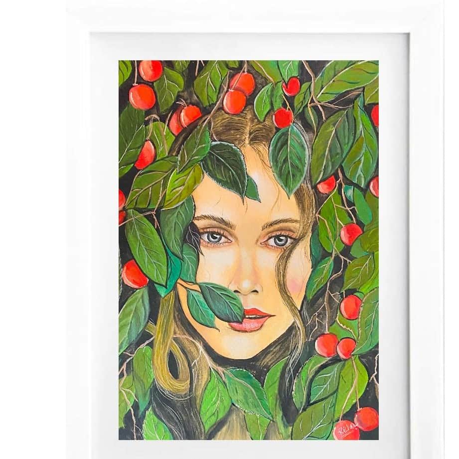 Lady face Wall painting - left_view