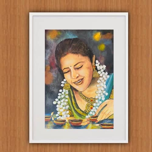 Real Art Lady Wall Painting