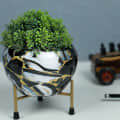 Black Marble Planter - front_view