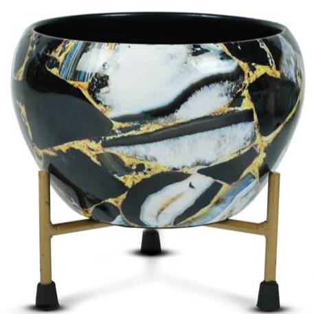 Black Marble Planter