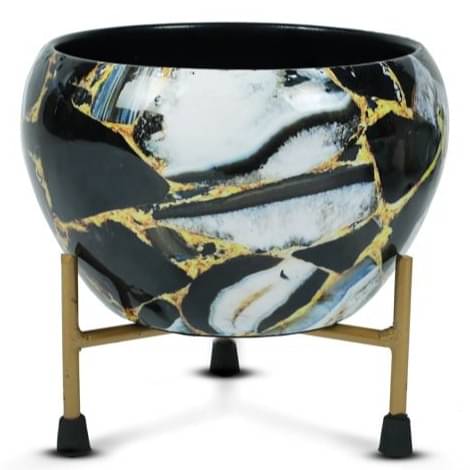 Black Marble Planter