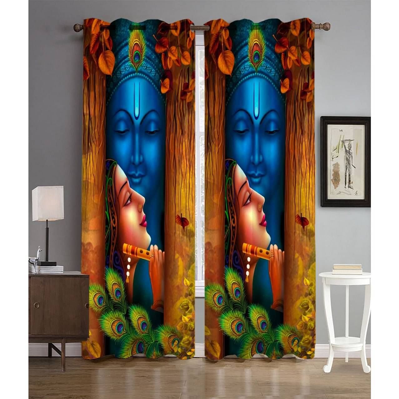3D Radha Krishna Curtain