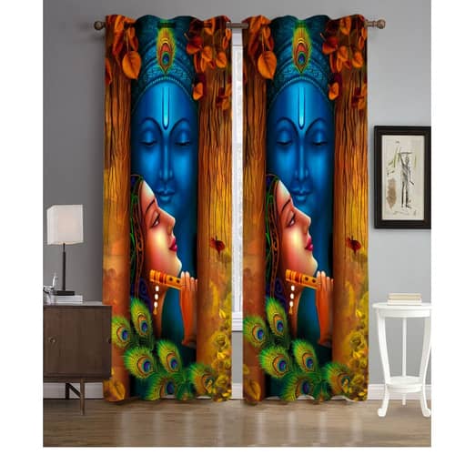 3D Radha Krishna Curtain