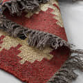 Handwoven Wool And Jute Dhurrie Rug - front_view