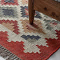 Handwoven Wool And Jute Dhurrie Rug - top_view