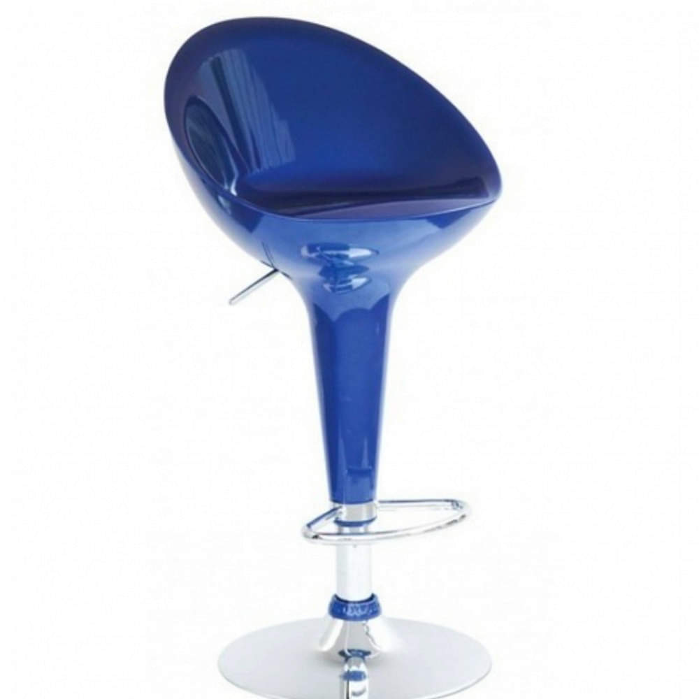 Glossy Finish Plastic Bar Stool With Aluminum Base - photo