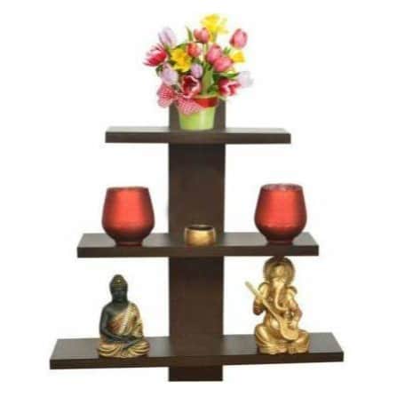 Wooden Wall Mount Rack shelf shelves for Living room and Bedroom - front_view