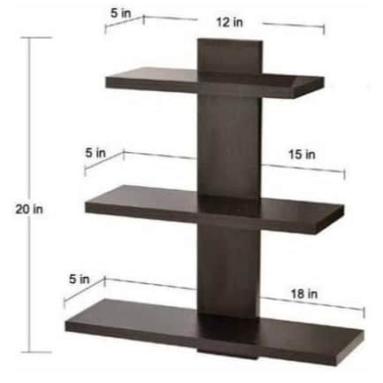 Wooden Wall Mount Rack shelf shelves for Living room and Bedroom - top_view