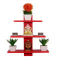 Red Mounted  Wall Shelves Rack - photo