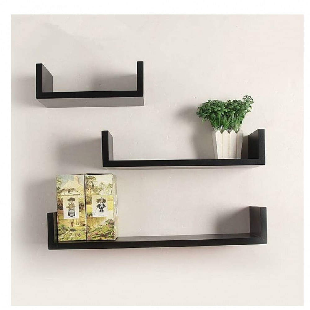 Wooden U Shape Wall Shelf - photo