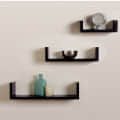 Wooden U Shape Wall Shelf - front_view