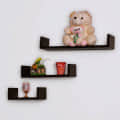 Wooden U Shape Wall Shelf - top_view