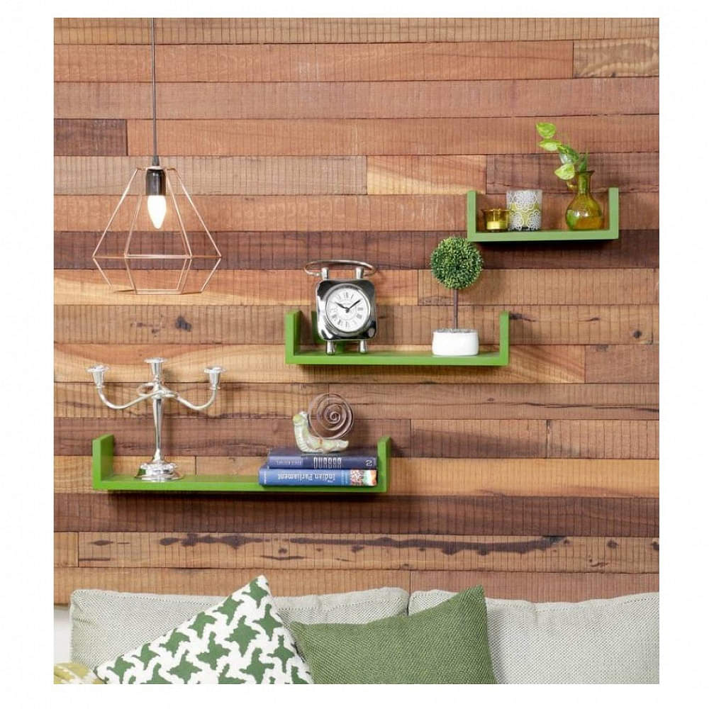 Wooden U Shape Wall Shelf - photo