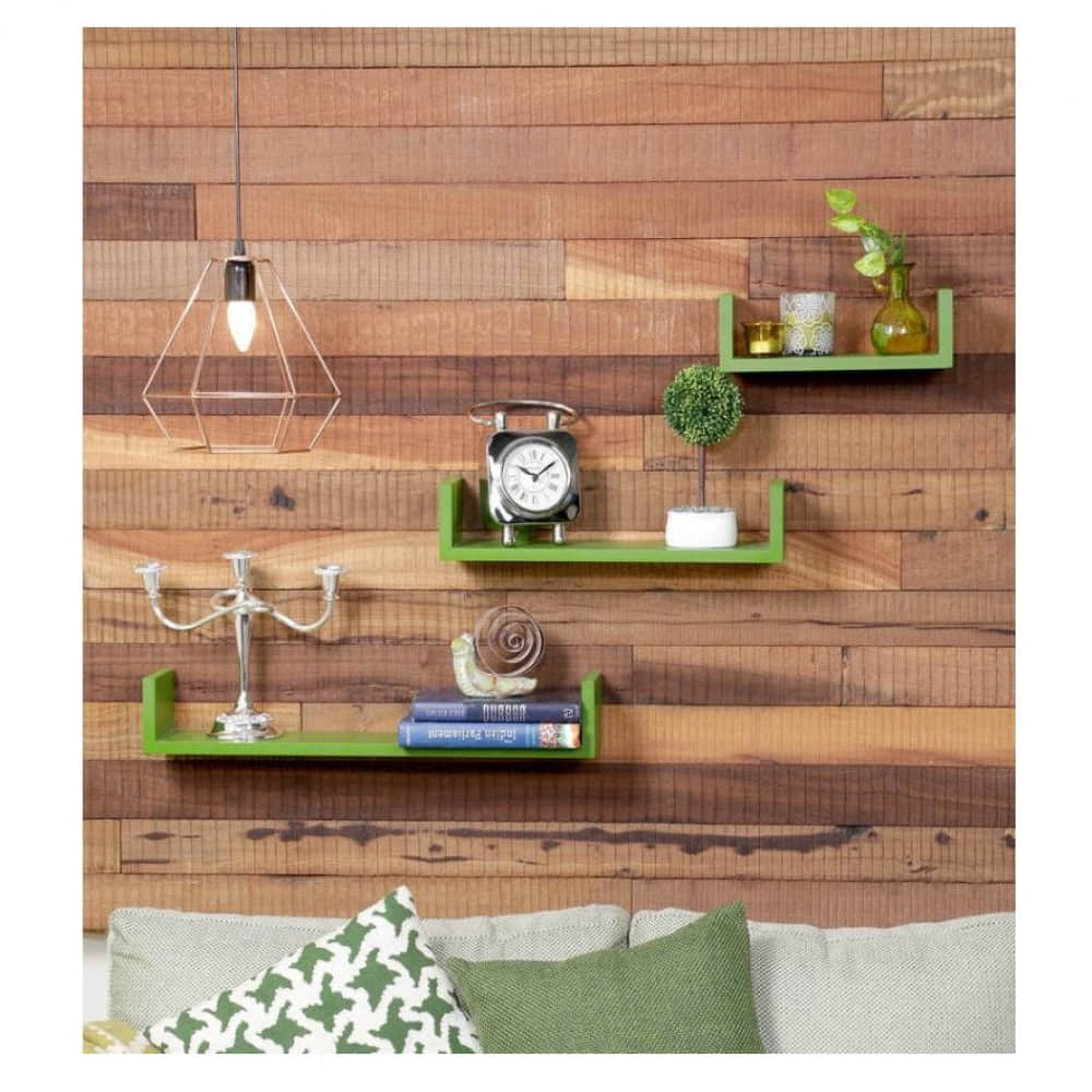 Wooden U Shape Wall Shelf - photo
