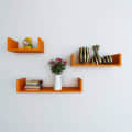 Blanc Wooden U Shape Wall Shelf (Orange) - photo