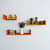 Blanc Wooden U Shape Wall Shelf (Orange) - photo