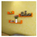Blanc Wooden U Shape Wall Shelf (Orange) - top_view