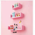 Blanc Wooden U Shape Wall Shelves (Pink) - front_view