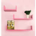 Blanc Wooden U Shape Wall Shelves (Pink) - top_view