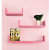 Blanc Wooden U Shape Wall Shelves (Pink) - top_view