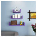 Blanc Wooden U Shape Wall Shelf (Purple) - photo