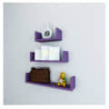 Blanc Wooden U Shape Wall Shelf (Purple) - top_view