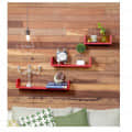 Blanc Wooden U Shape Wall Shelf  (Red) - photo