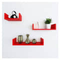 Blanc Wooden U Shape Wall Shelf  (Red) - front_view