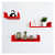 Blanc Wooden U Shape Wall Shelf  (Red) - front_view