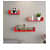 Blanc Wooden U Shape Wall Shelf  (Red) - top_view