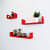 Blanc Wooden U Shape Wall Shelf  (Red) - rear_view