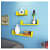 Ballon Wooden U Shape Wall Shelf  (Yellow) - front_view