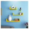 Ballon Wooden U Shape Wall Shelf  (Yellow) - top_view