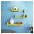 Ballon Wooden U Shape Wall Shelf  (Yellow) - top_view