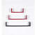Ballon Wooden U Shape Wall Shelf (Red & Black) - top_view