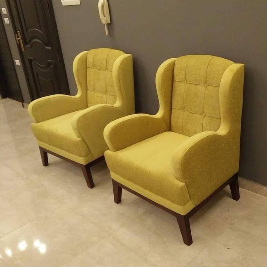 Yellow Fabric Chair Set