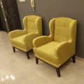 Yellow Fabric Chair Set - front_view