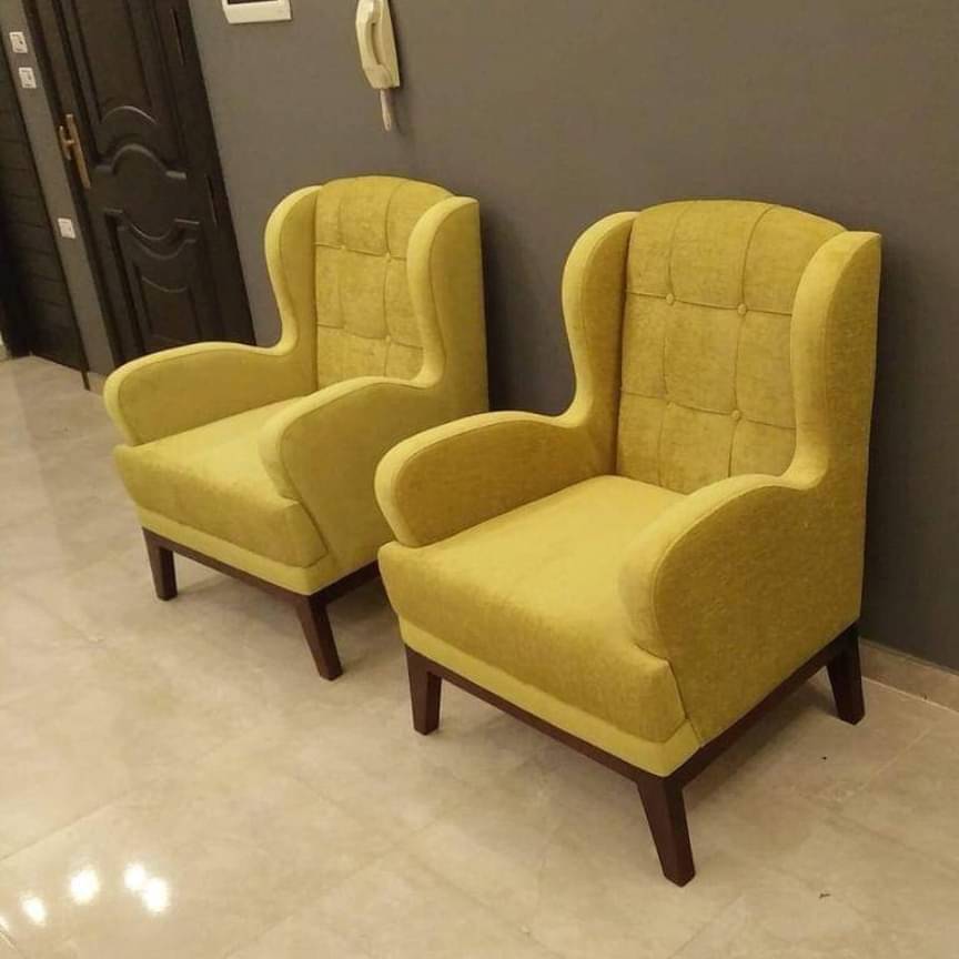 Yellow Fabric Chair Set