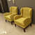 Yellow Fabric Chair Set - top_view
