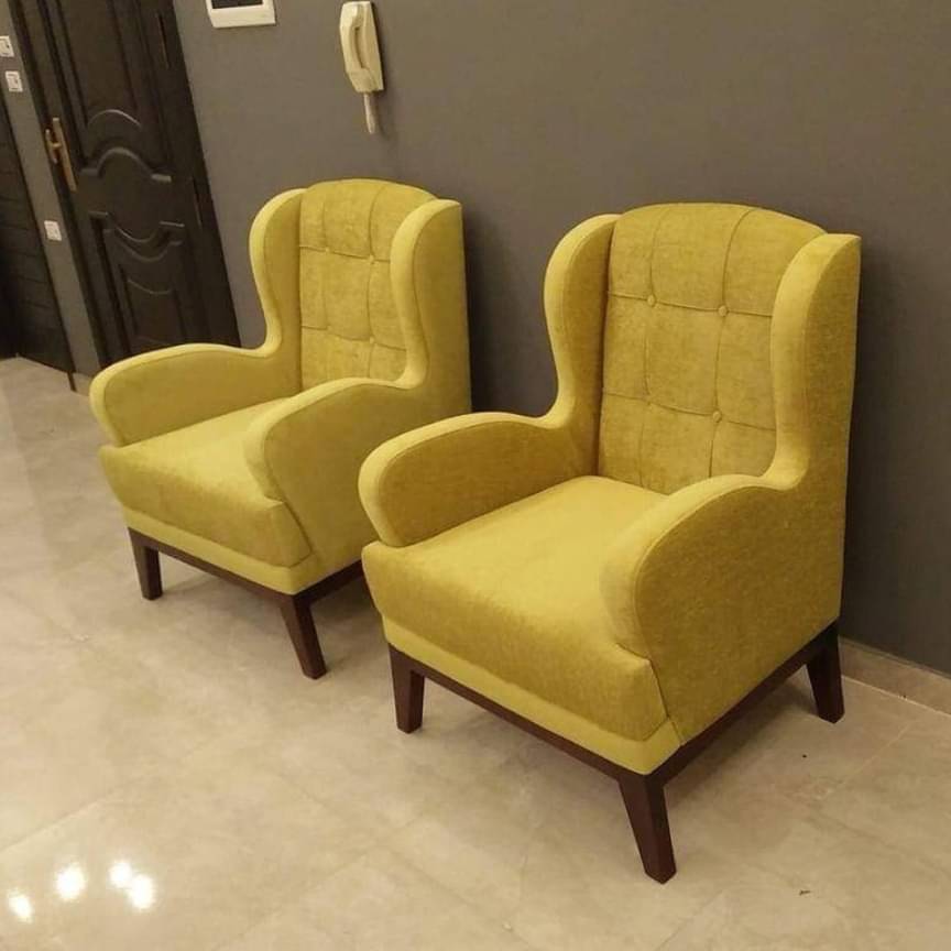 Yellow Fabric Chair Set